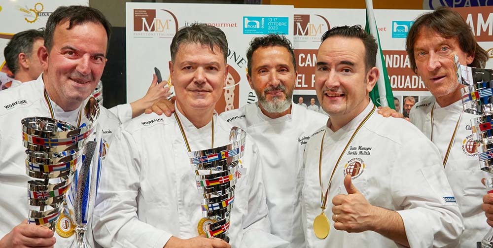 (写真)1位となったイタリアチーム。右端がキャプテンで協会の理事長を務めるクラウディオ・ガッティ氏。photo by Carlo Casella – Italian Gourmet