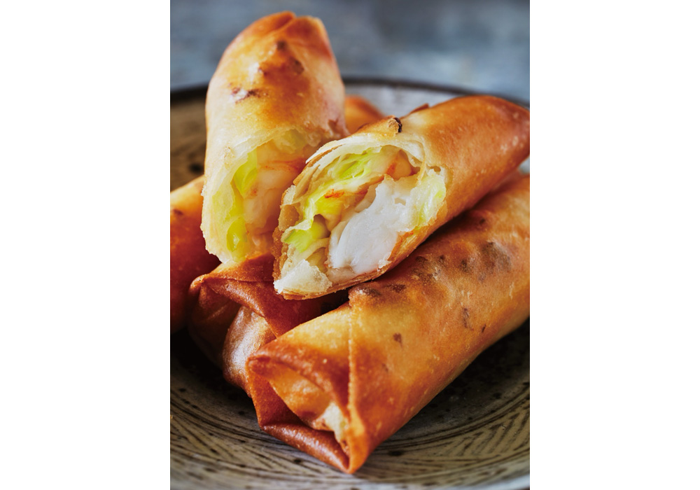 海老と黄ニラ×花椒の春巻き