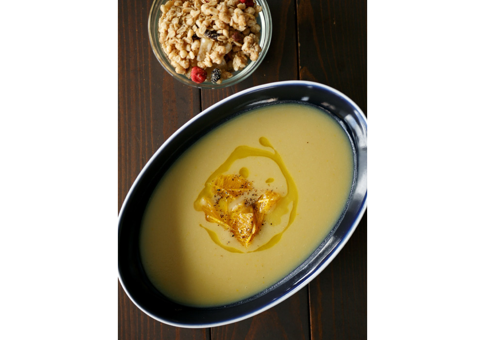 サツマイモとオレンジのスープ