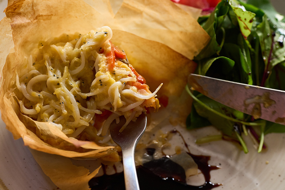 食べるときはパートフィロごと崩して。