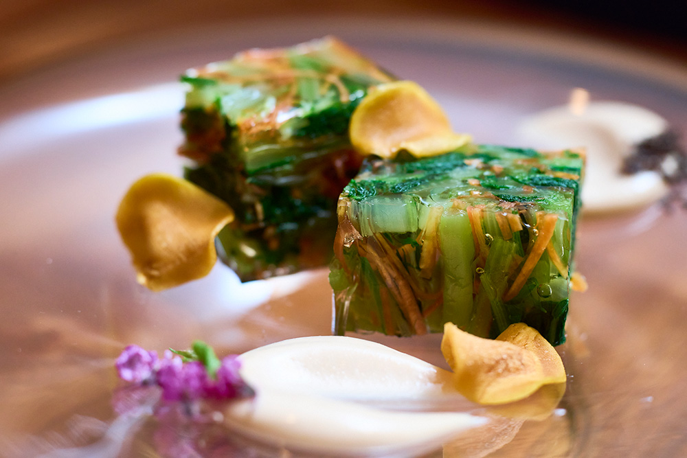 「ふしちゃんファームの小松菜、水菜の煮こごり」