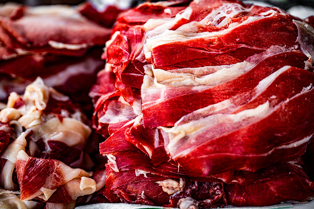 イノシシ肉のスライス