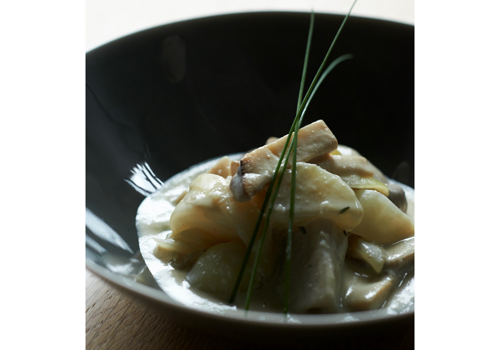 豆乳と根菜のフリカッセ