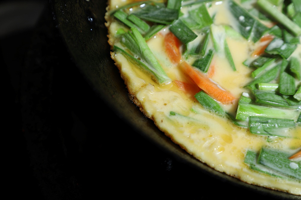 ［５］生地を動かしながら焼く